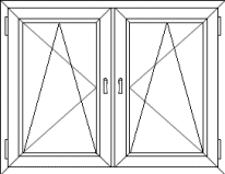 Tokosztós bukó-nyíló+bukó-nyíló ablak, erkélyajtó